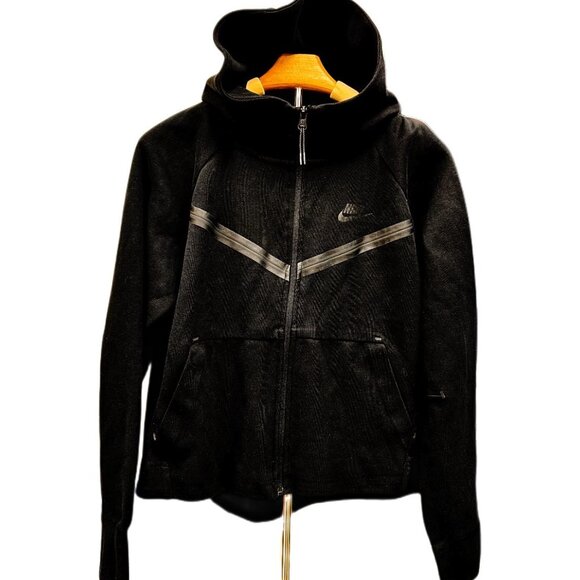 Nike MSRP $135 Sportswear Tech Windrunner Zip Hoodie Black Sweatshirt NEW Med - Picture 1 of 9